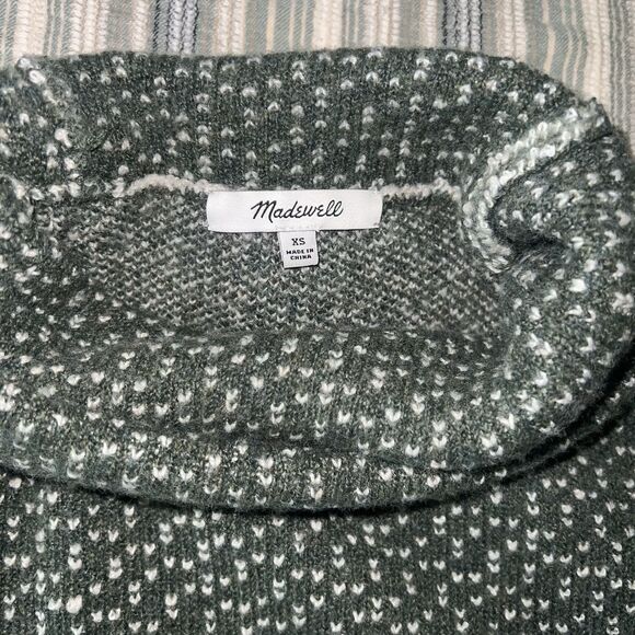 Madewell Oversized Turtleneck Sweater Dress Geo Print Heather Fatigue Small - Picture 8 of 11
